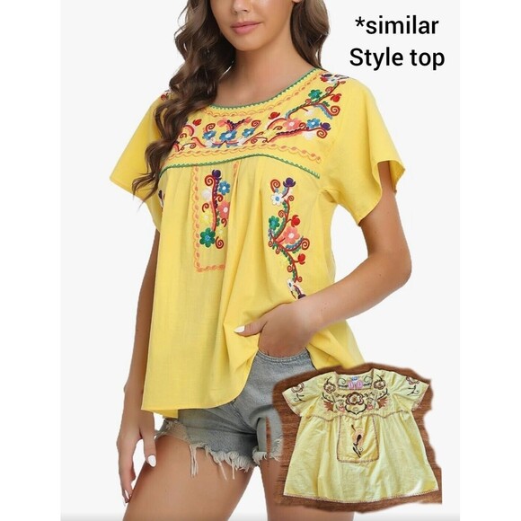 sister mary embroidered top Size XS Mexican Traditional - Picture 1 of 5